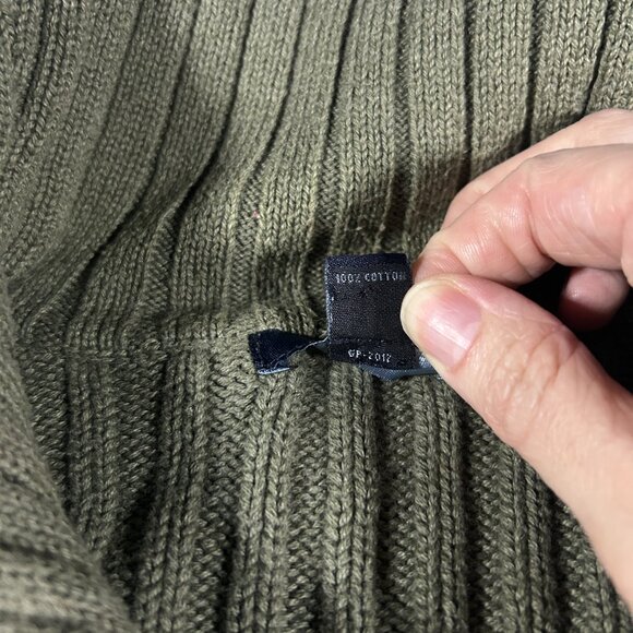 Vintage Gap Sweater Womens Size XL Green Ribbed Full Zip Mock Neck 90s Y2K 2002 - Picture 13 of 14